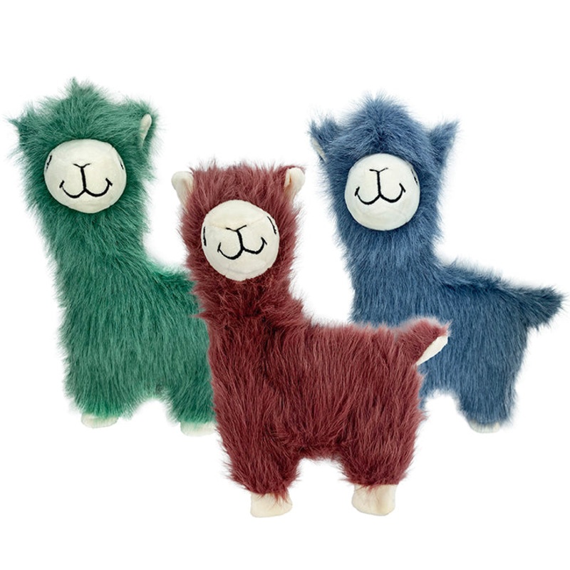 Multipet Fuzzy Llama Plush Dog Toy Assorted Colors 12