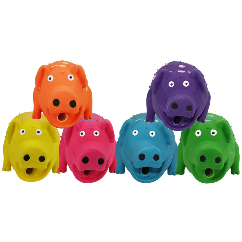 Multipet Globlets Latex Dog Chew Toy Assorted Colors Large 8.25