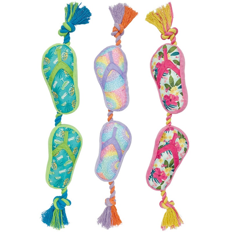 Multipet Margaritaville Flip Flop Rope Dog Toy 18