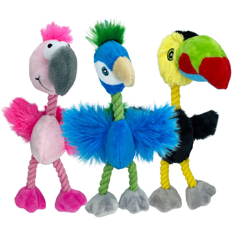 Multipet Mini Bird Brain  Plush Dog Toy Assorted Animals 8