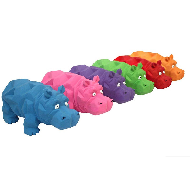Multipet Origami Hippos Latex Dog Toy Assorted Colors 8