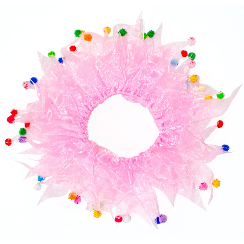 Multipet Party Pom Pom Collar Pink Medium