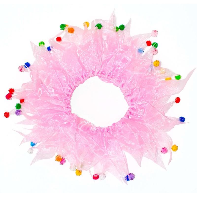 Multipet Party Pom Pom Collar Pink Small