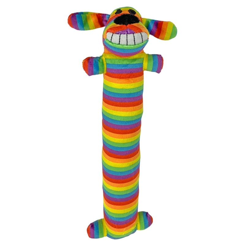 Multipet Rainbow Loofa Dog Plush Dog Toy 12