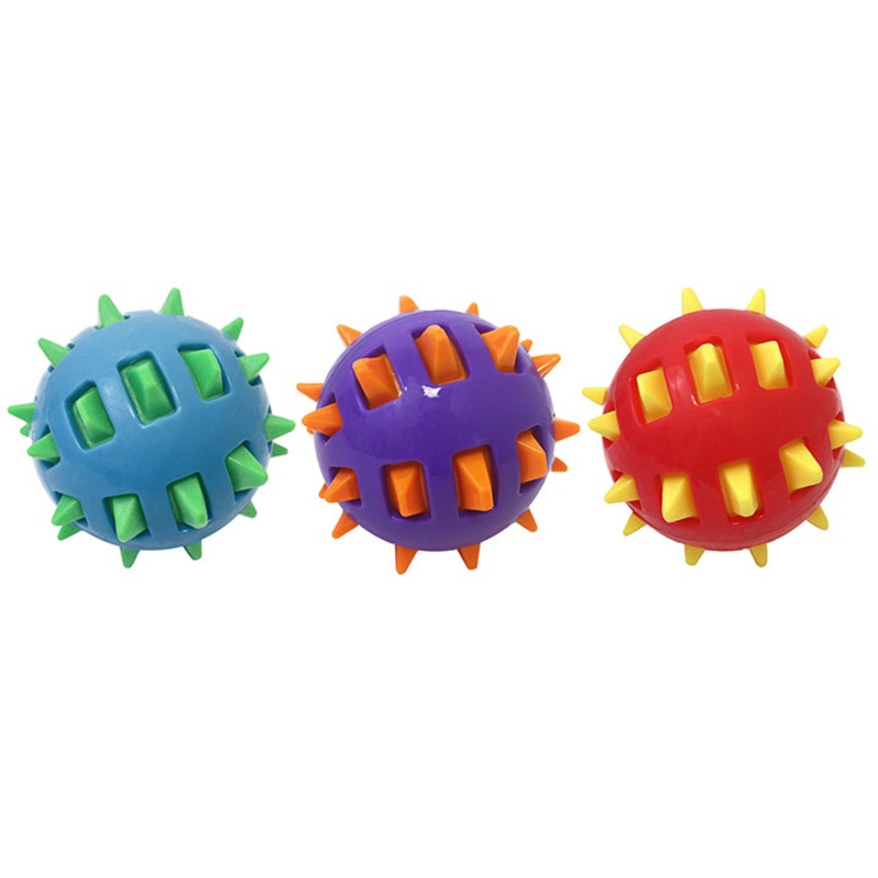 Multipet Spike TPR Ball Dog Chew Toy Assorted Colors 4.5