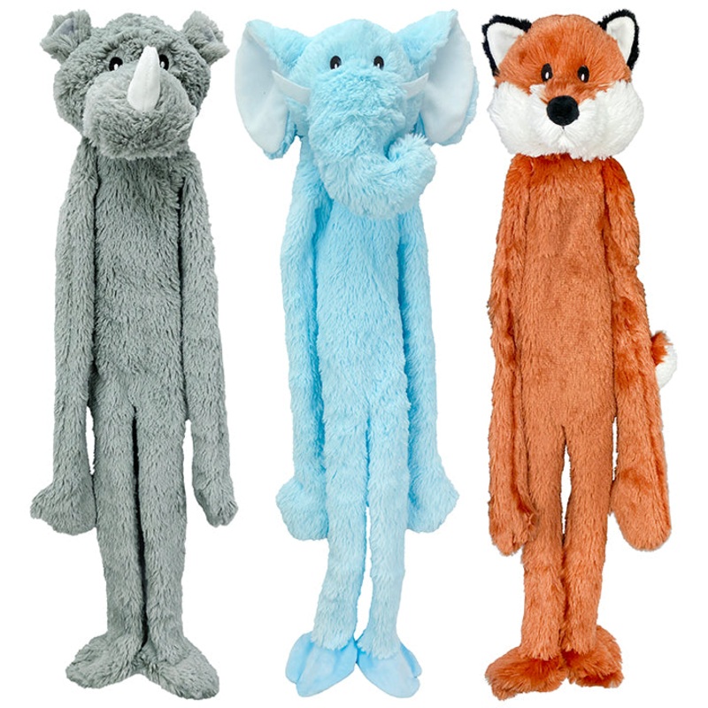 Multipet Swingin’ Flatties Plush Dog Toy Assorted Animals 27