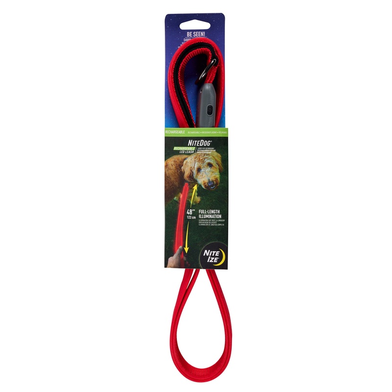 Nite Ize NiteDog Rechargeable LED Leash – Red/Red LED