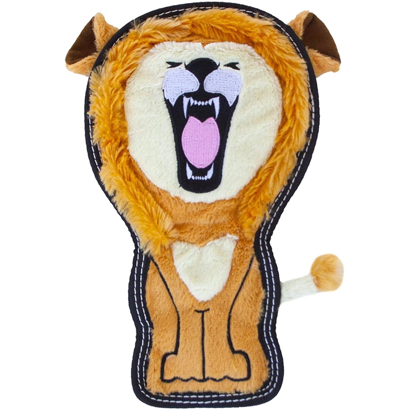 Outward Hound Tough Seamz Lion Durable Plush Dog Toy Tan Medium