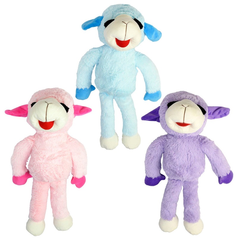 Pet Envy Floppy Lamb Chop Plush Dog Toy Assorted Colors 20
