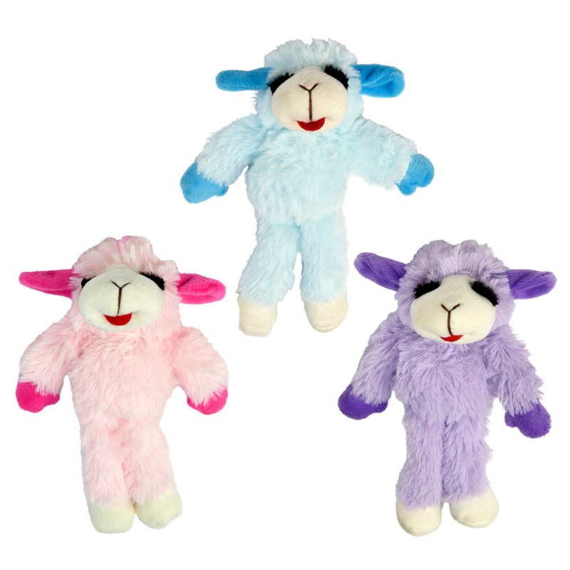 Pet Envy Floppy Lamb Chop Plush Dog Toy Assorted Colors 7