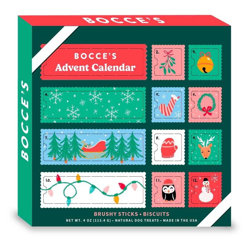 Bocce’s Bakery Advent Calendar Brushy Sitcks + Biscuits Dog Treats 3.5oz