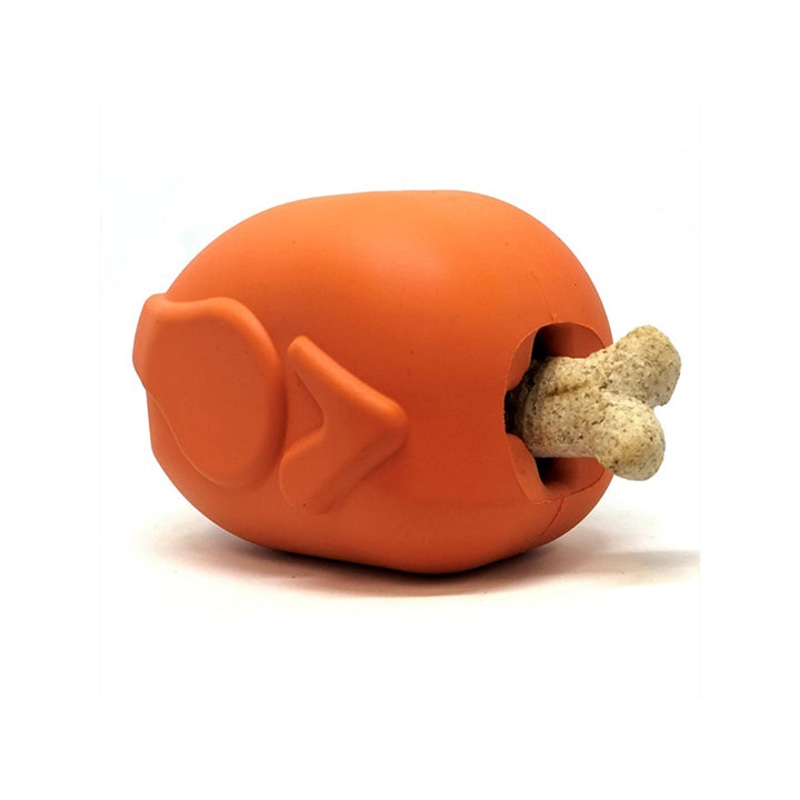Sodapup MKB Rubber Roasted Turkey Dog Chew Toy Orange Large 4.25