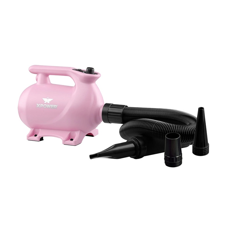 XPOWER B-123 High Velocity Variable Speed Pet Dryer with 2-Stage Heat Settings – Pastel Pink