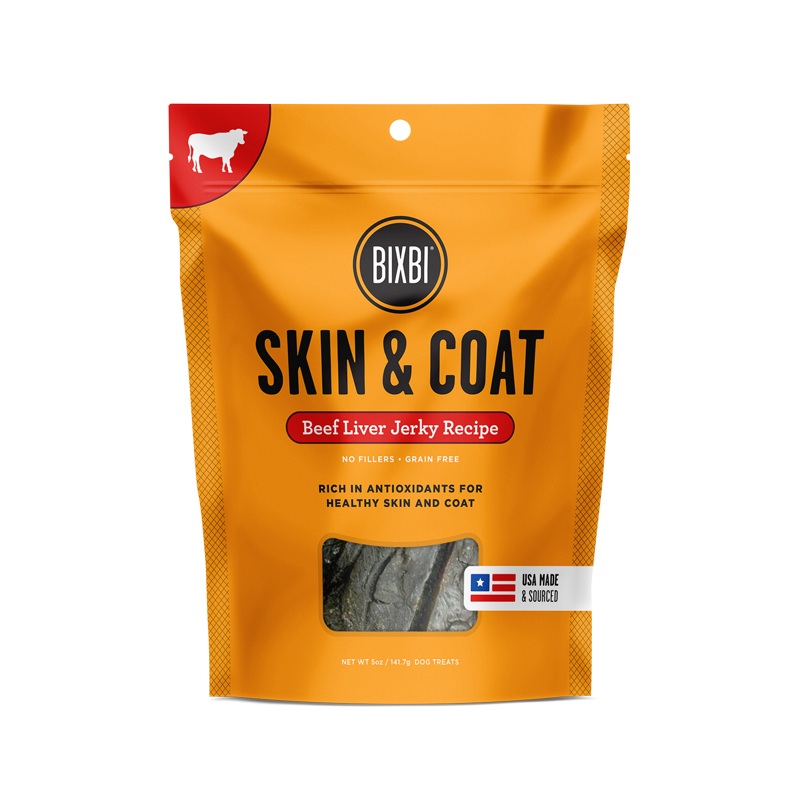 Bixbi Skin & Coat Jerky Beef Liver Dog Treats