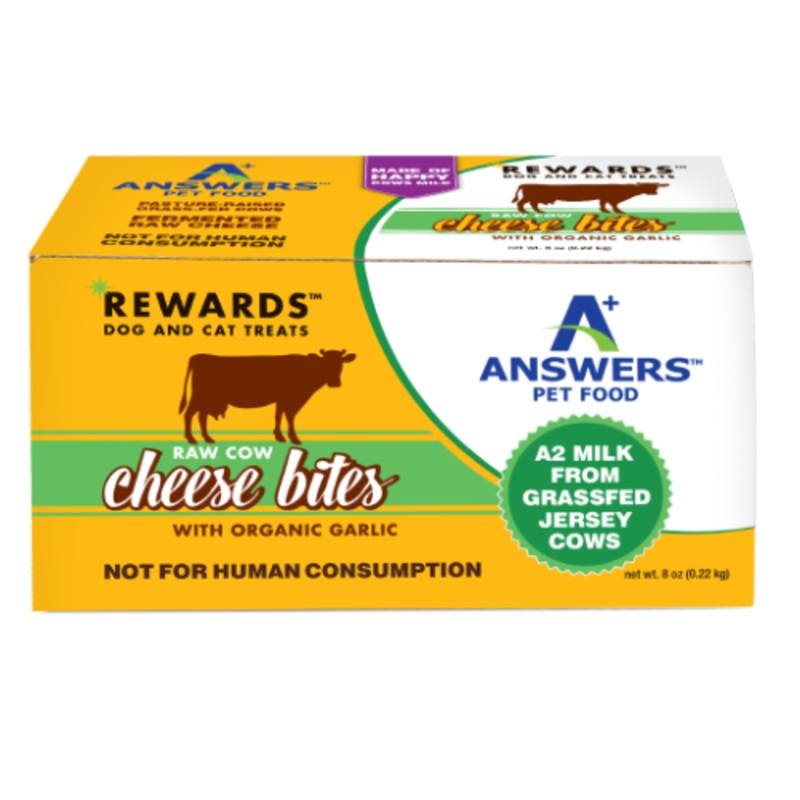 Answers Rewards Cow Cheese Bites Garlic Raw Dog & Cat Treats