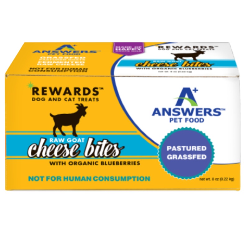 Answers Rewards Goat Cheese Bites Blueberry Raw Dog & Cat Treats