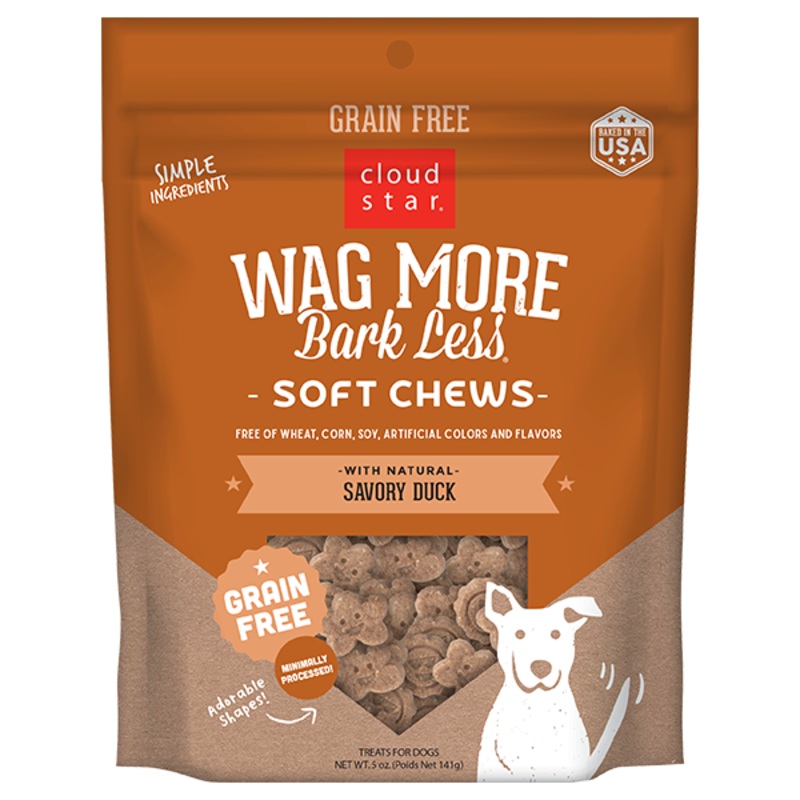 Cloud Star Wag More Bark Less Soft & Chewy Grain Free Savory Duck Dog Treats (RETIRED)