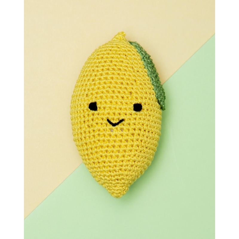 Lemon Organic Cotton Knit Dog Toy