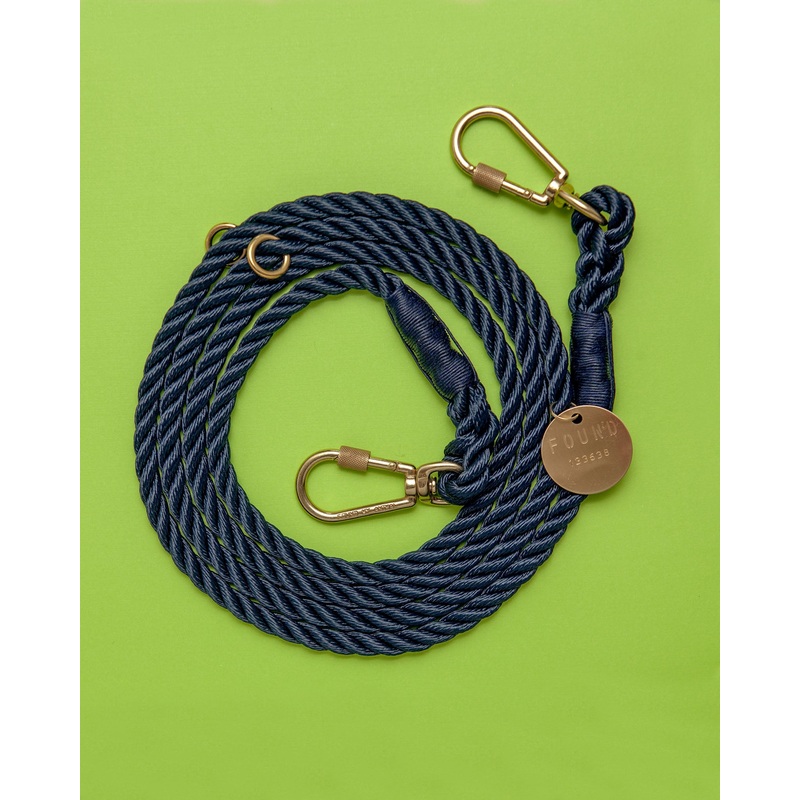 Adjustable Rope Lead in Navy|Small|Medium|Large