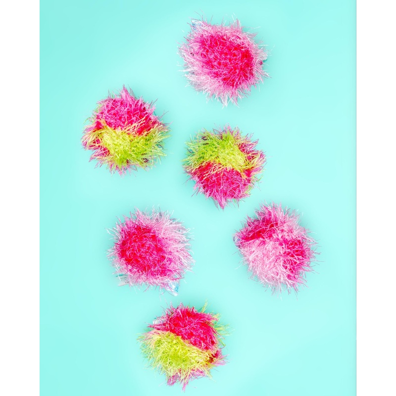 Handmade Squeaky Ball Dog Toy|Pink|Green