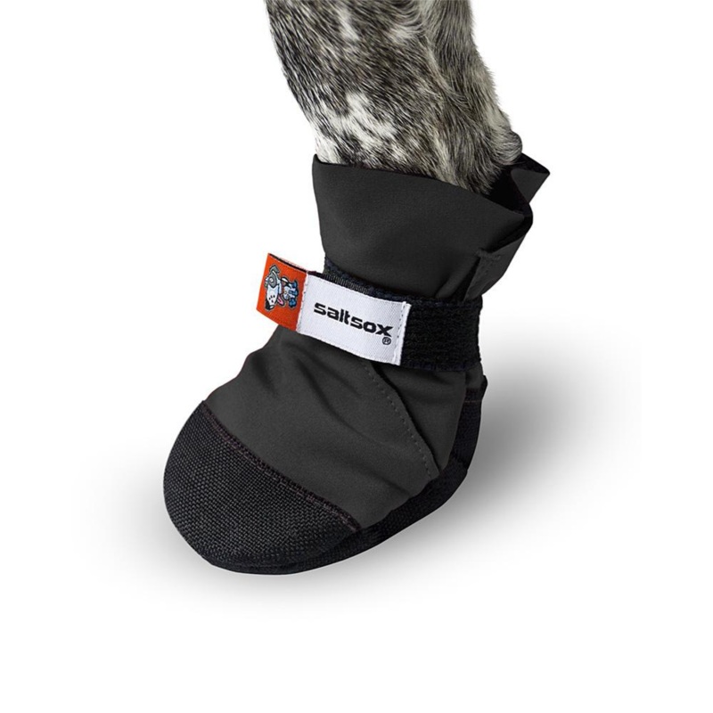 SaltSox Fleece-Lined Dog Booties in Blizzard Black (Made in the USA)