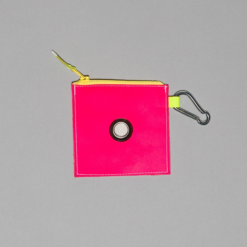 WARE of the DOG I Neon Leather Pouch in Pink/Orange
