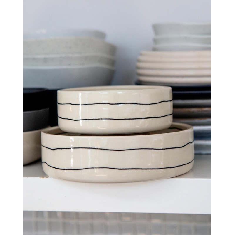 Black + White Stripe Bowl (Dog & Co. Exclusive)