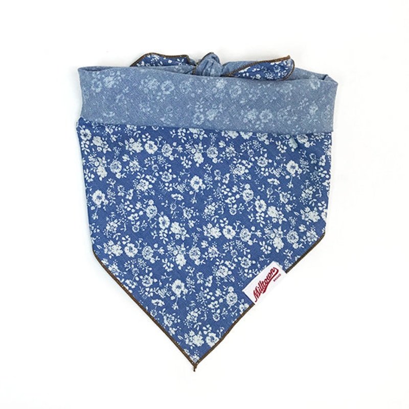 M.N. DAVIS & SON | Dog Bandana in Chambray Blue Floral