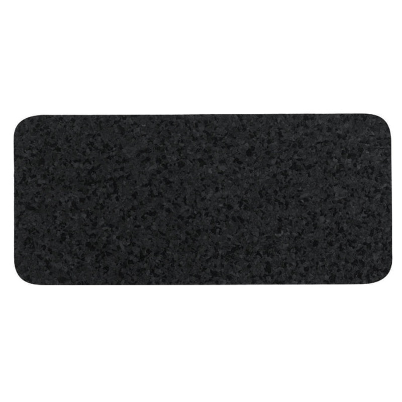 Skinny Rectangle Natural Recycled Rubber Pet Placemat in Black