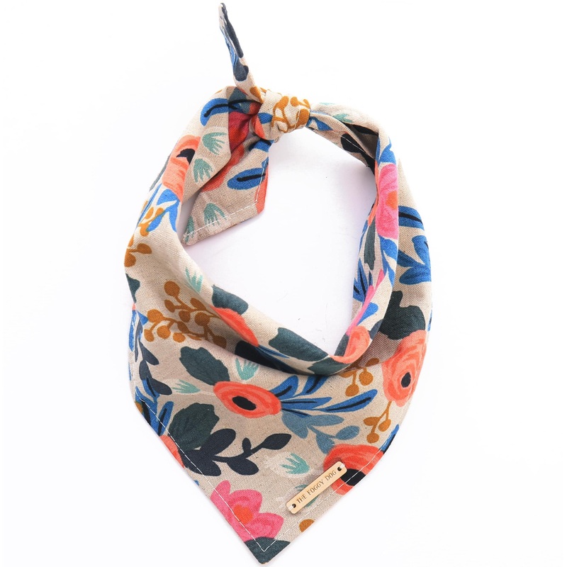 THE FOGGY DOG | Rosa Floral Natural Bandana