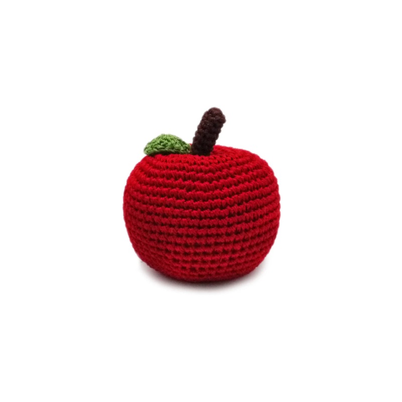 Little Apple Squeaky Knit Dog Toy