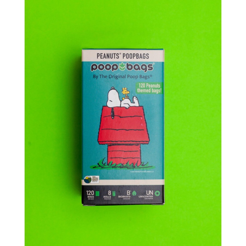 Peanuts! Poop Bags (Unscented, 8 Rolls)