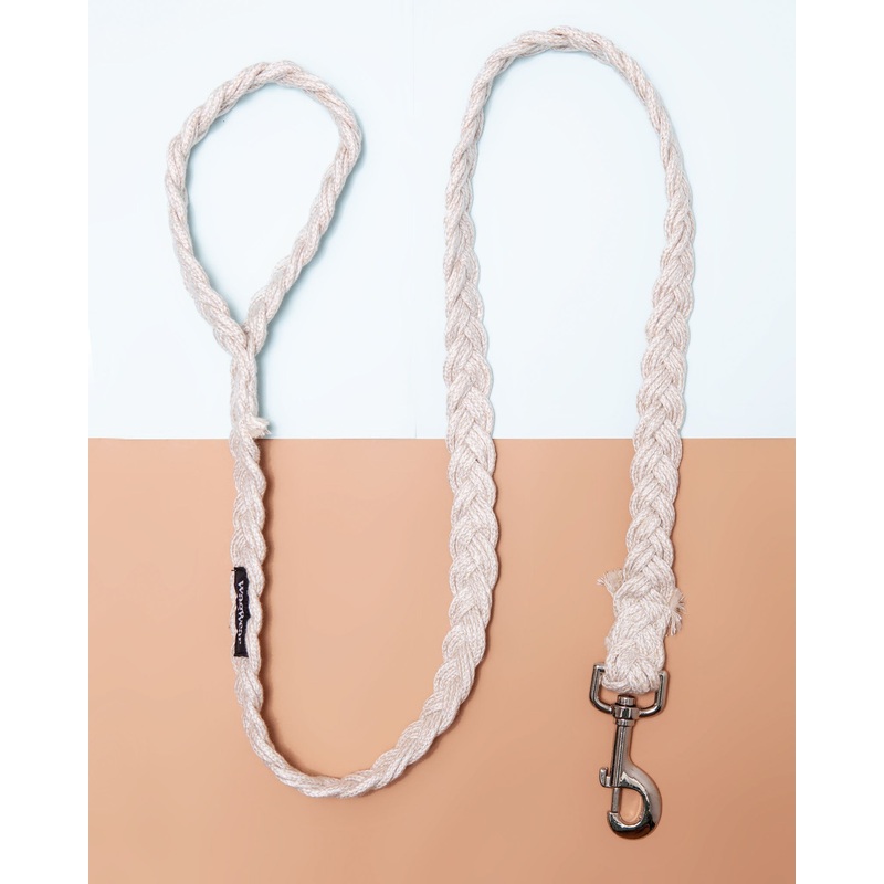 Braided Fisherman Dog Leash in Off-White (Made in the USA)