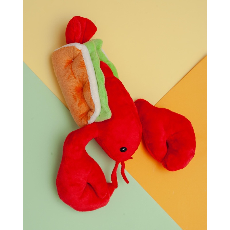Lobster Roll Squeaky + Crinkle Dog Toy (12)