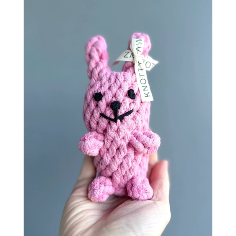 Pink Rabbit Dog Rope Toy