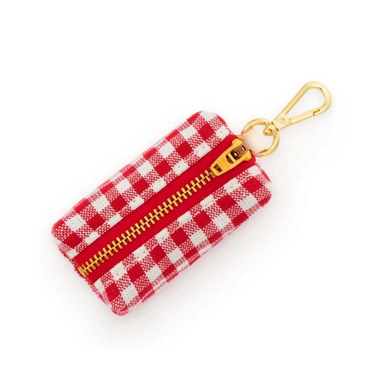 Red Gingham Dog Poop Bag Dispenser
