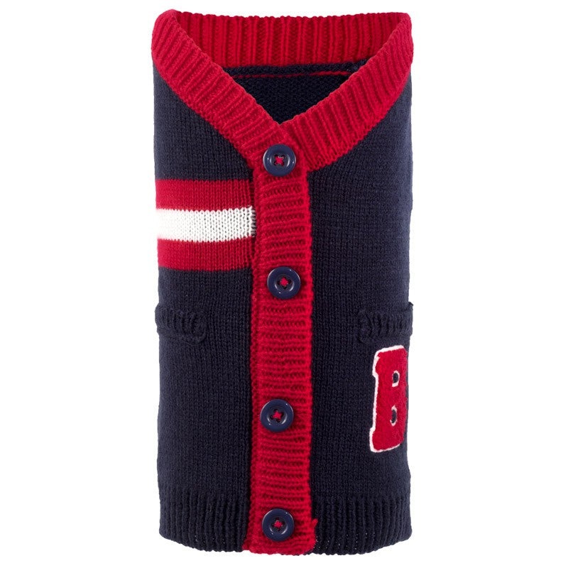 THE WORTHY DOG | Varsity Cardigan in Navy & Red