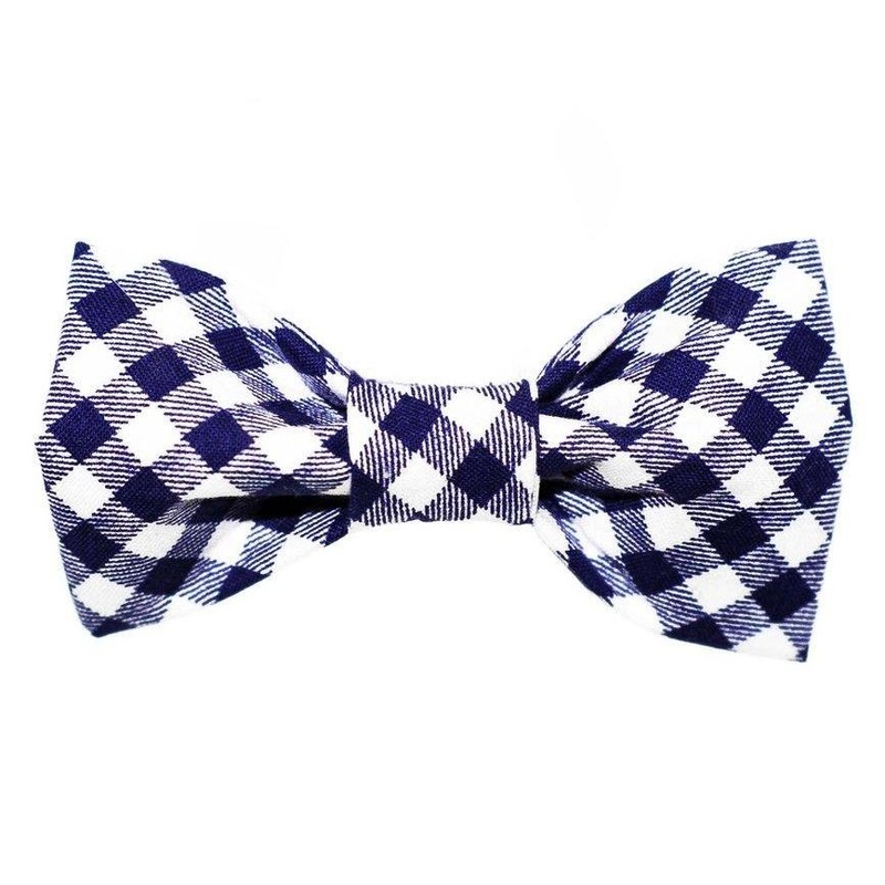 TRISH HAMPTON | Gingham Bow Tie in Blue/White