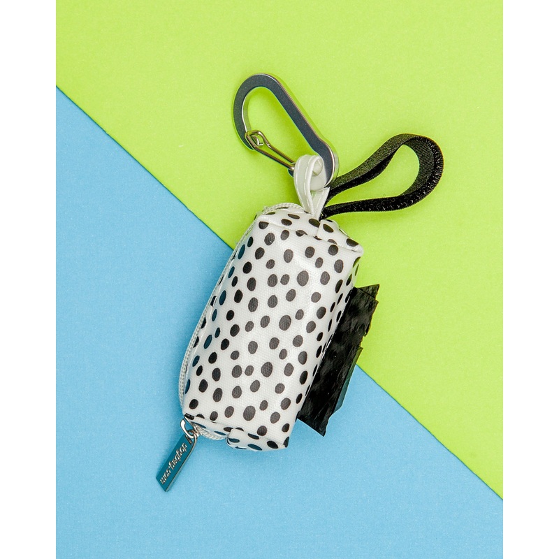White with Black Spots Waste Bag Dispenser << FINAL SALE >>