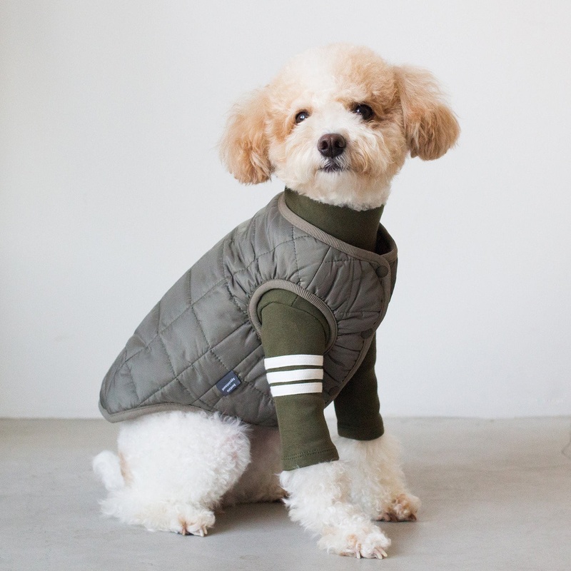 DENTISTS APPOINTMENT | Warm Quilted Vest in Khaki (w/ Harness Hole)