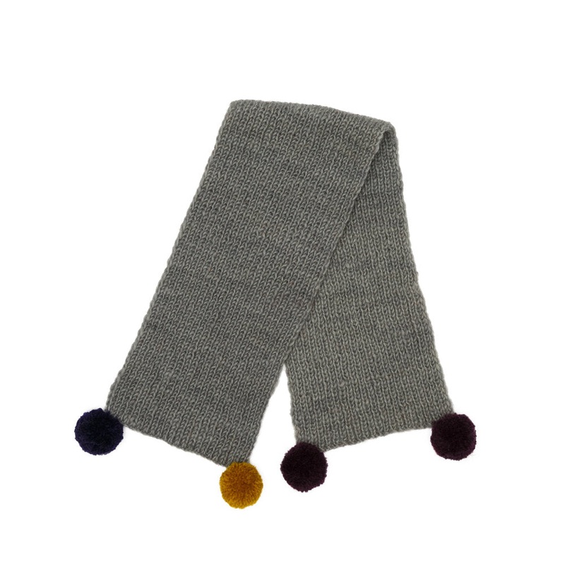 Pom Pom Scarf in Grey (FINAL SALE)