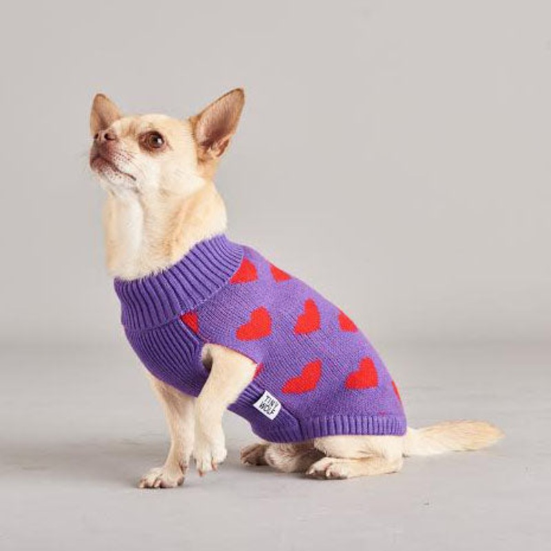 TINY WOLF | Multi Heart Dog Sweater