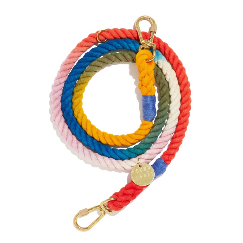 Adjustable Rope Dog Lead in Henri Ombre (Made in the USA)