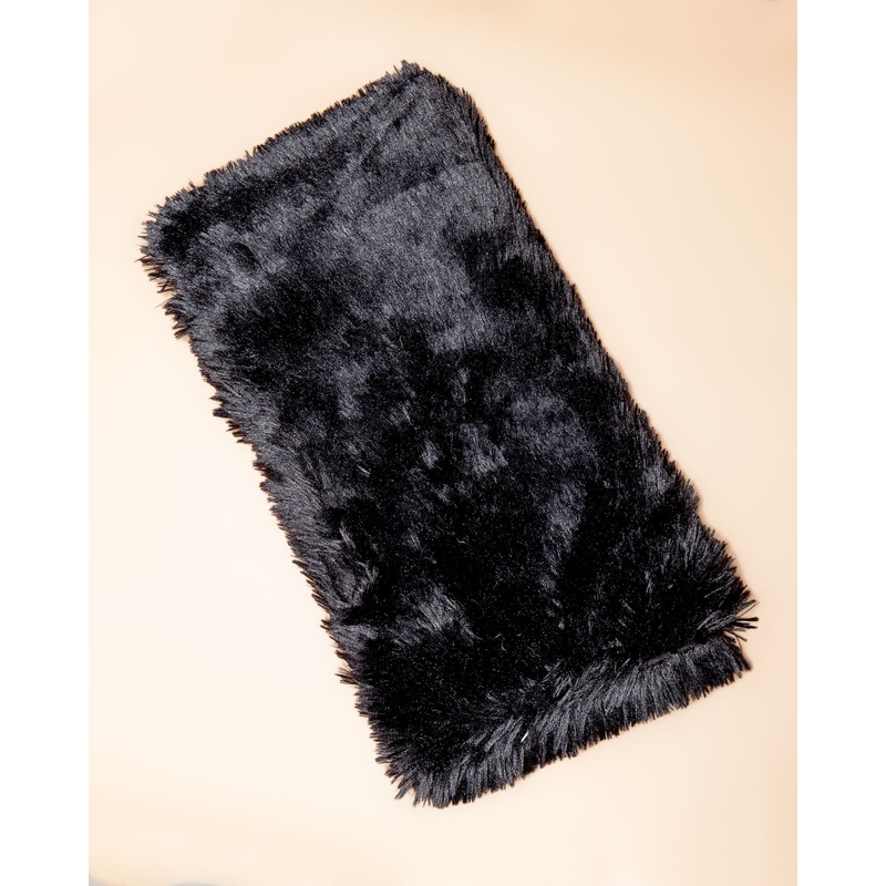 Black Powder Puff Plush Dog Blanket