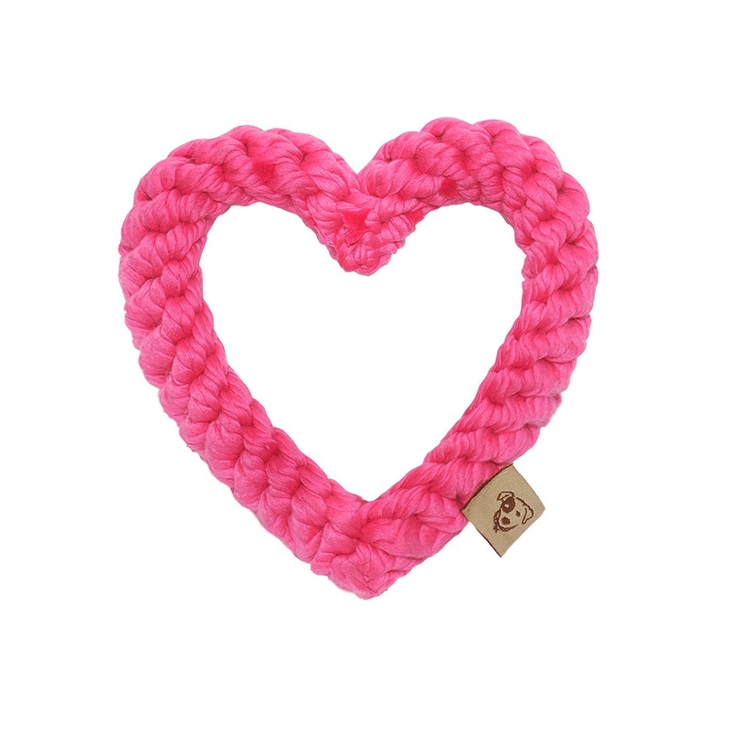 JAX & BONES | Heart Rope Toy in Pink