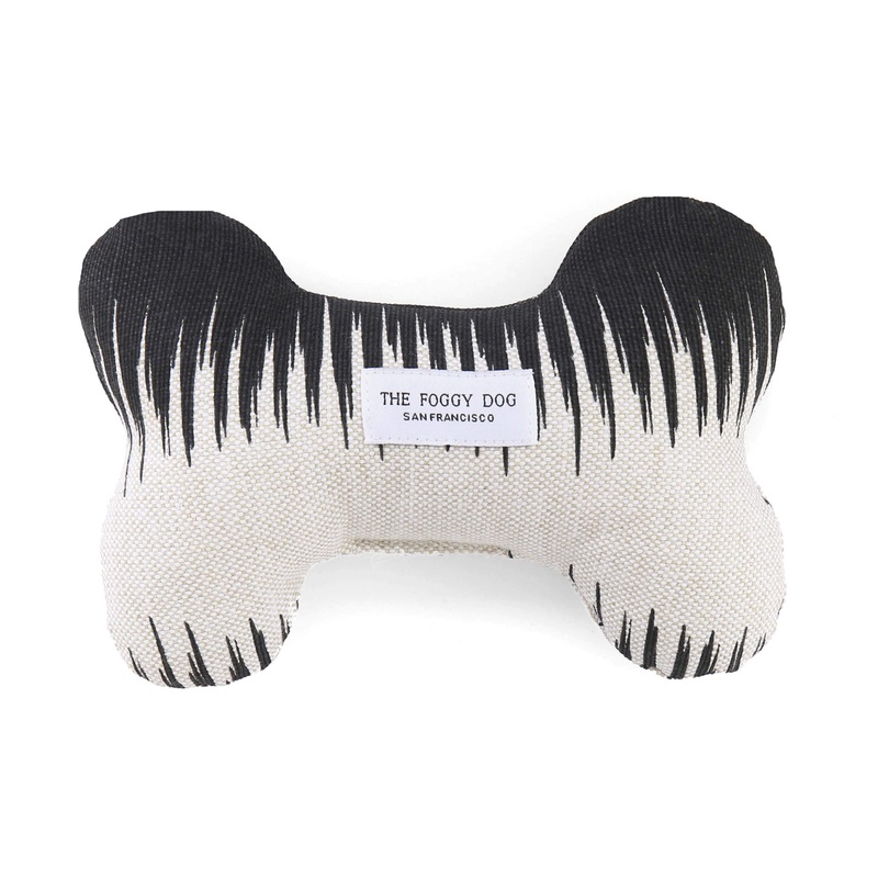 THE FOGGY DOG | Zebra Ikat Stripe Dog Bone Toy