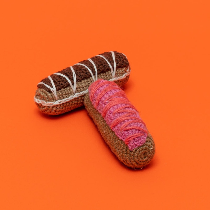 WARE of the DOG | Cotton Crochet Eclair Toy in Strawberry