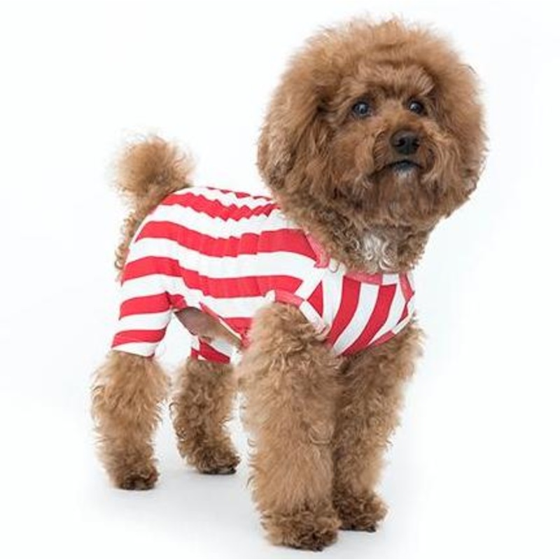 COTE A COTE | Retro Stripe All-in-One in Red & White