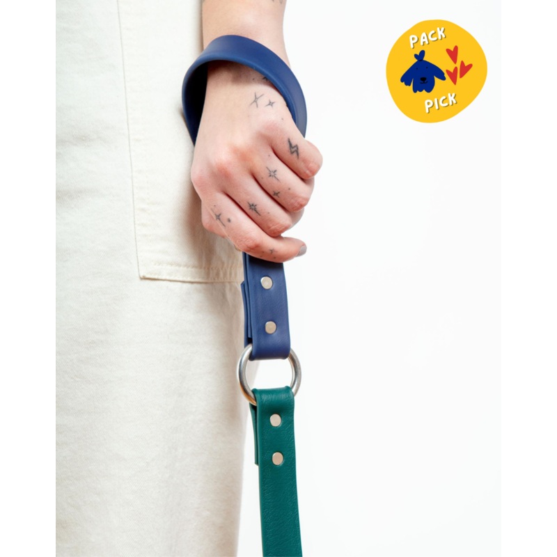 City Leash in Hunter Green & Navy (4 or 6 Foot) (Made in the USA)