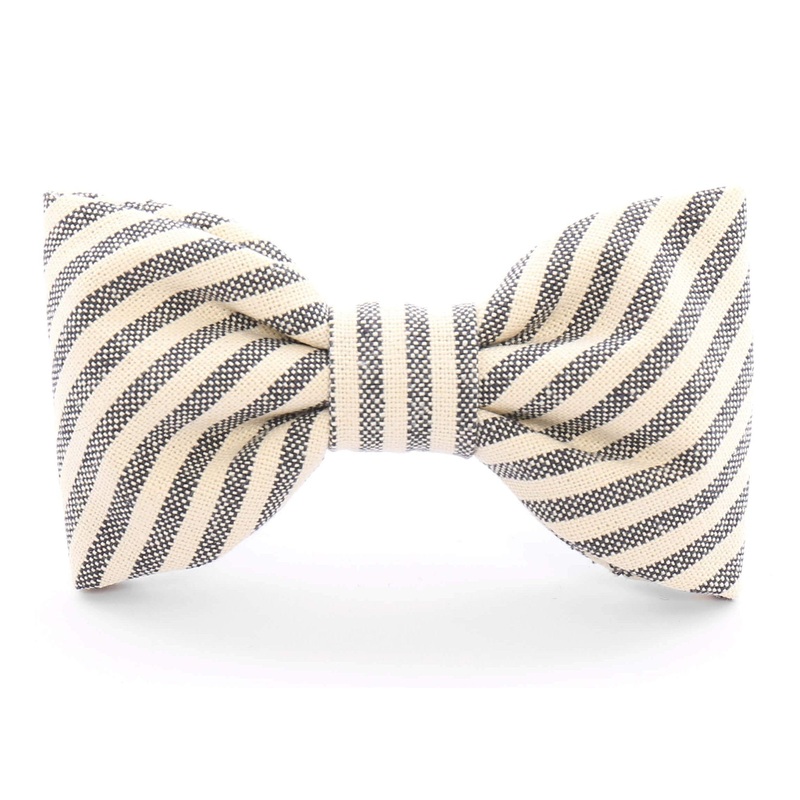 THE FOGGY DOG | Charcoal Stripe Bow Tie